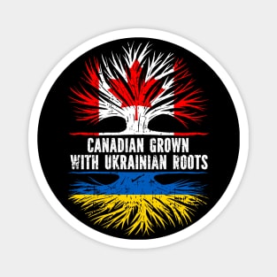 Canadian Grown with Ukrainian Roots Flag Magnet